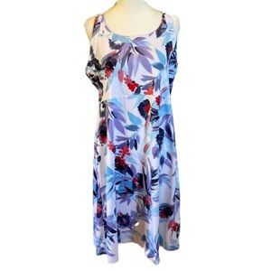 Columbia racer back dress. Size L. White floral. Stretchy. Cute!